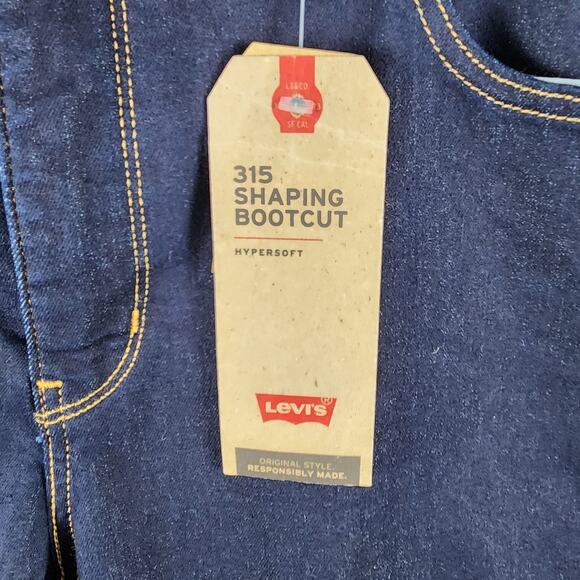 NWT Levi's 315 Shaping Bootcut Jeans 34x32 Dark Wash Hypersoft Sculpt Stretch - Picture 4 of 14